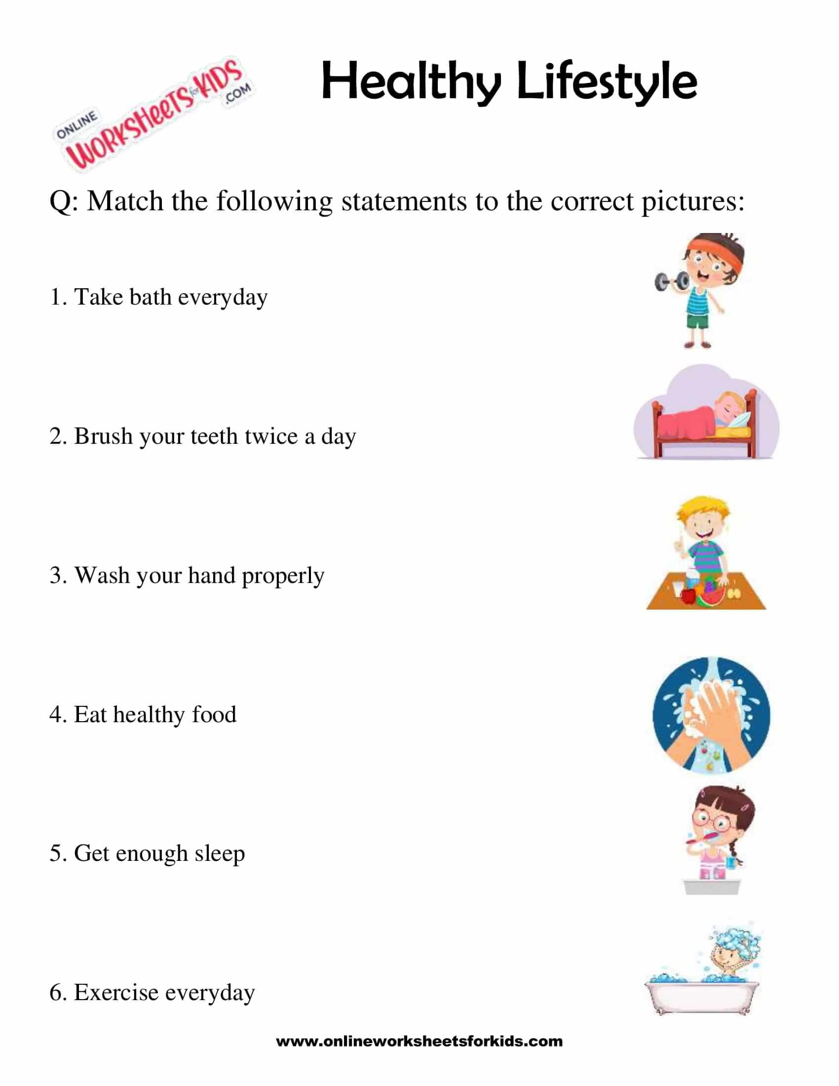 Free Healthy Lifestyle Worksheets For Grade 1 Worksheets Library 