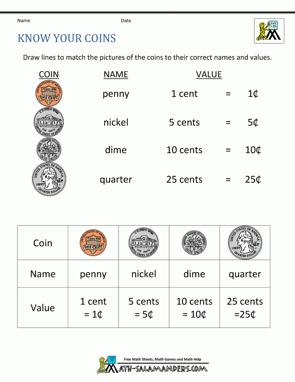 Worksheets For 1st Grade Free Printable