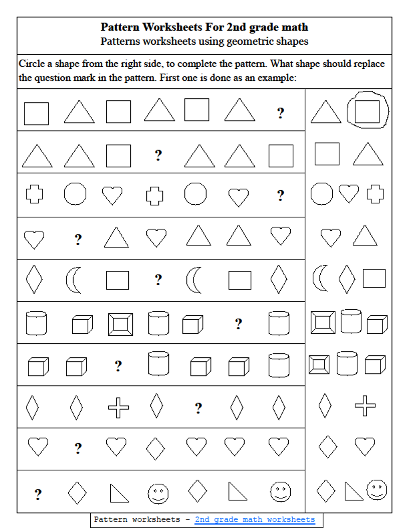 Free Pattern Worksheet 2nd Grade Download Free Pattern Worksheet 2nd Grade Png Images Free Worksheets On Clipart Library