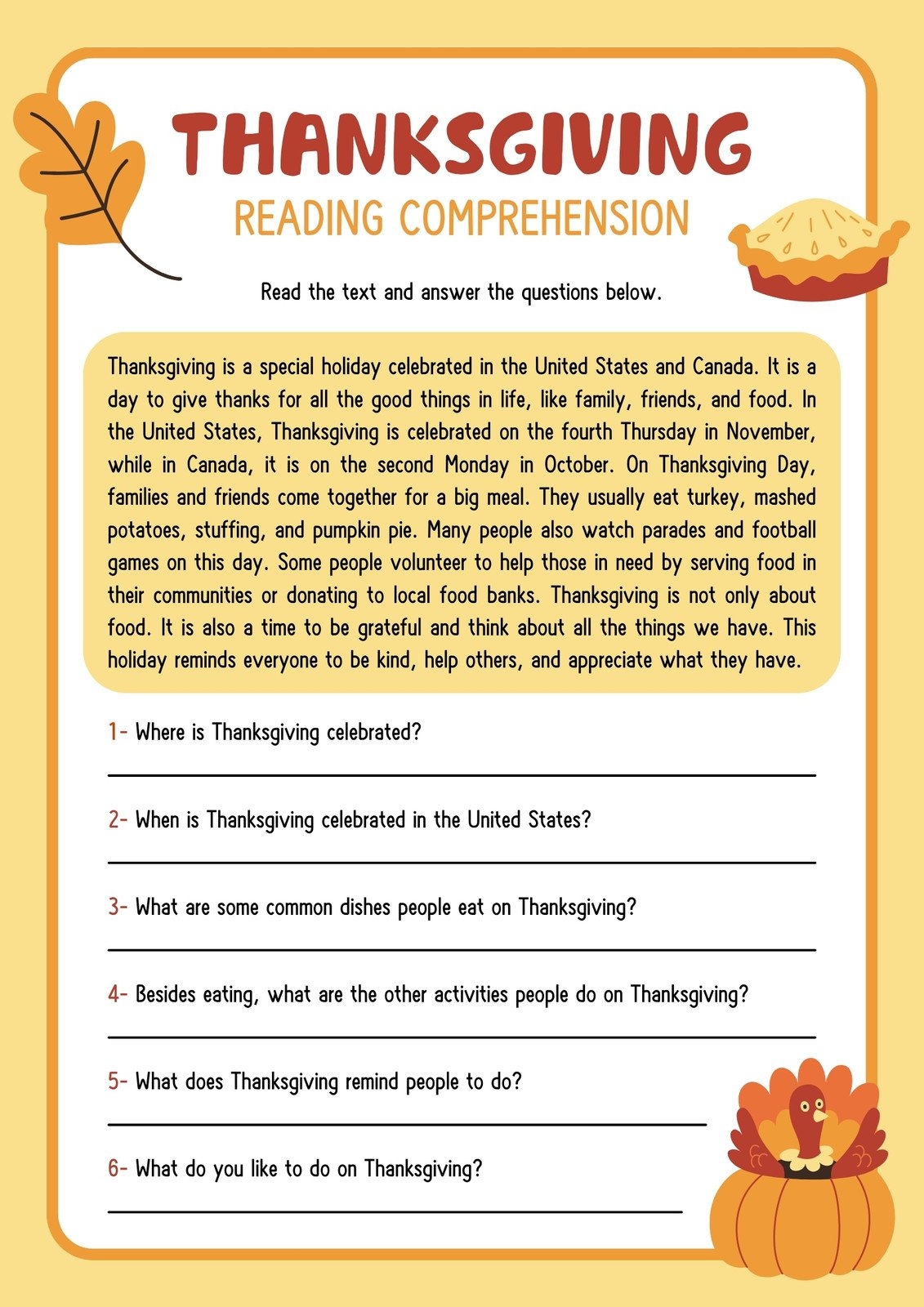 Free Printable 2nd Grade Comprehension Worksheets