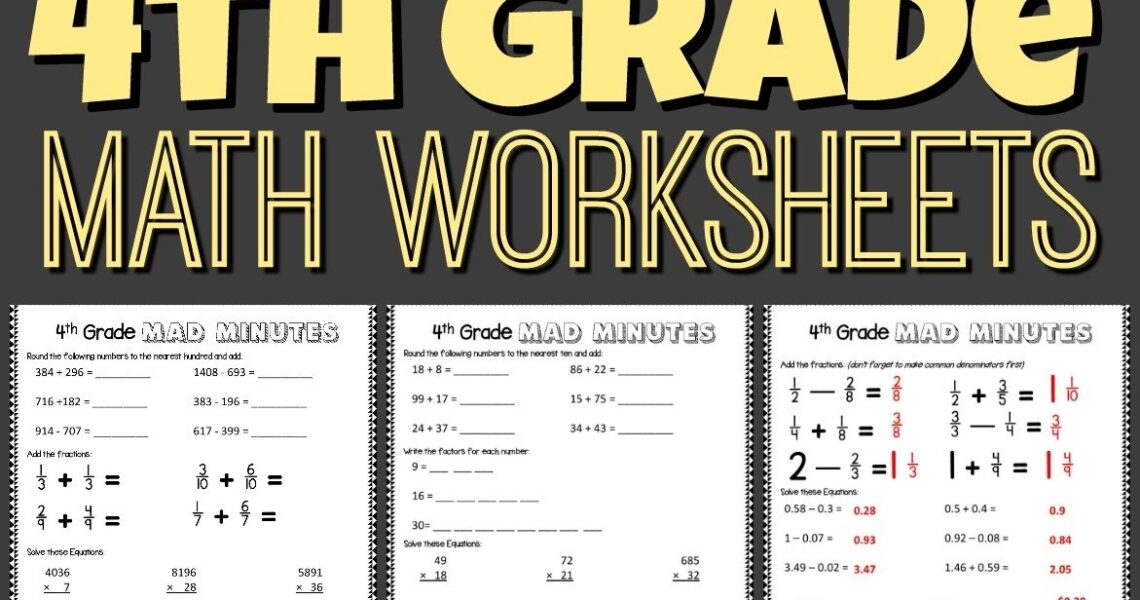 FREE Printable 4th Grade Math Worksheets Pdf