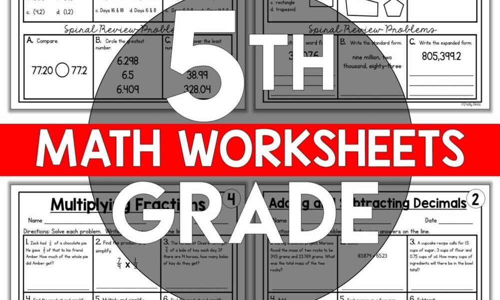 Free Printable 5th Grade Common Core Math Worksheets Appletastic