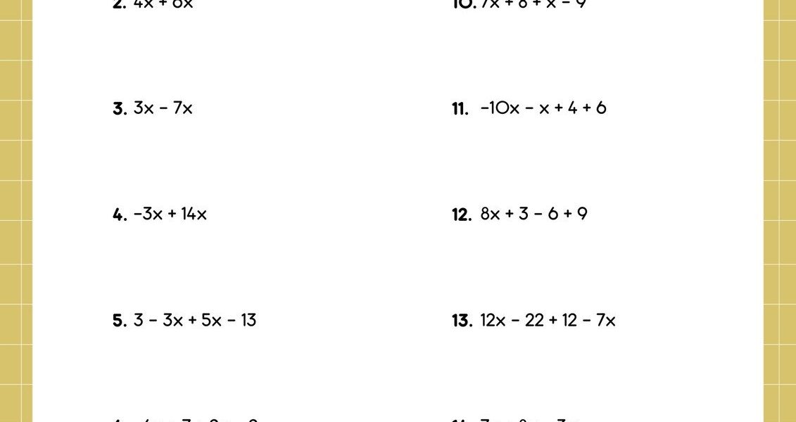 Free Printable 8th Grade Math Worksheet Templates Canva