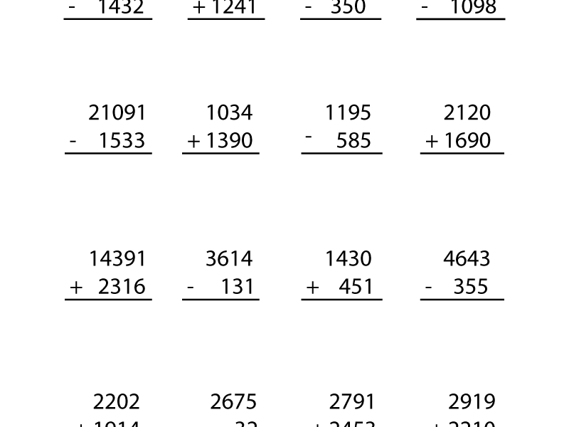 Free Printable Arithmetic Worksheet For Fifth Grade
