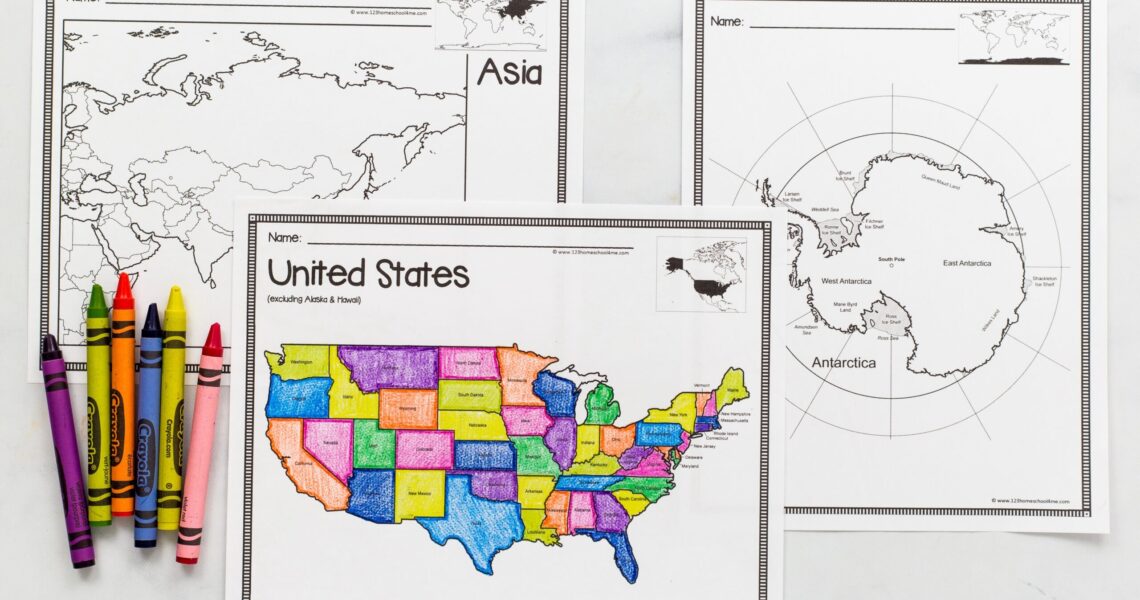 FREE Printable Blank Maps For Kids World Continent USA