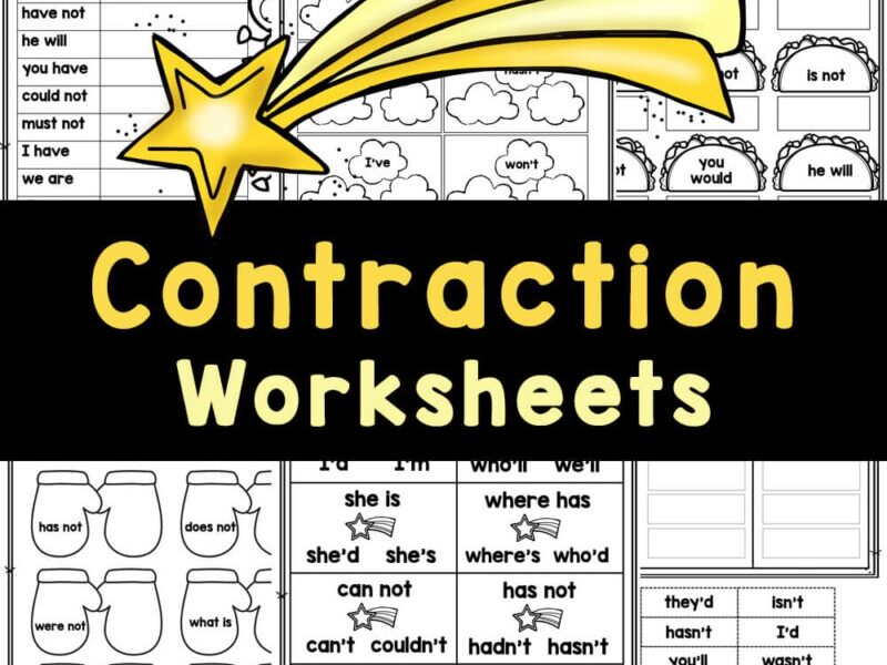 FREE Printable Contraction Practice Worksheets