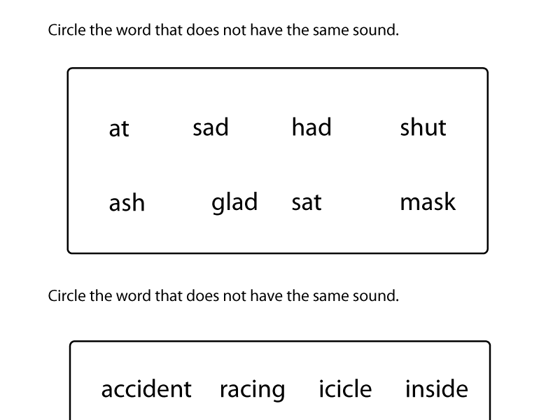 Free Printable First Grade Phonics Worksheet