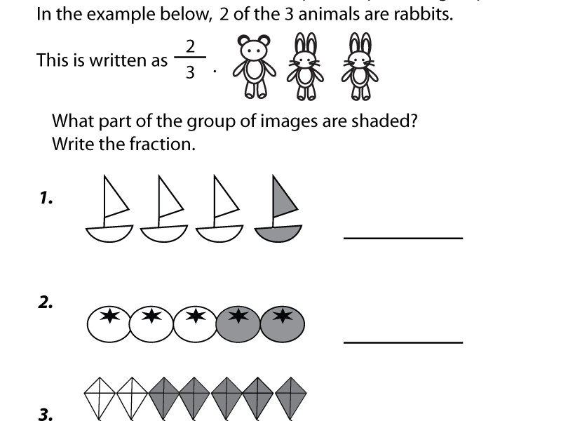 Free Printable Fractions Worksheet For Third Grade