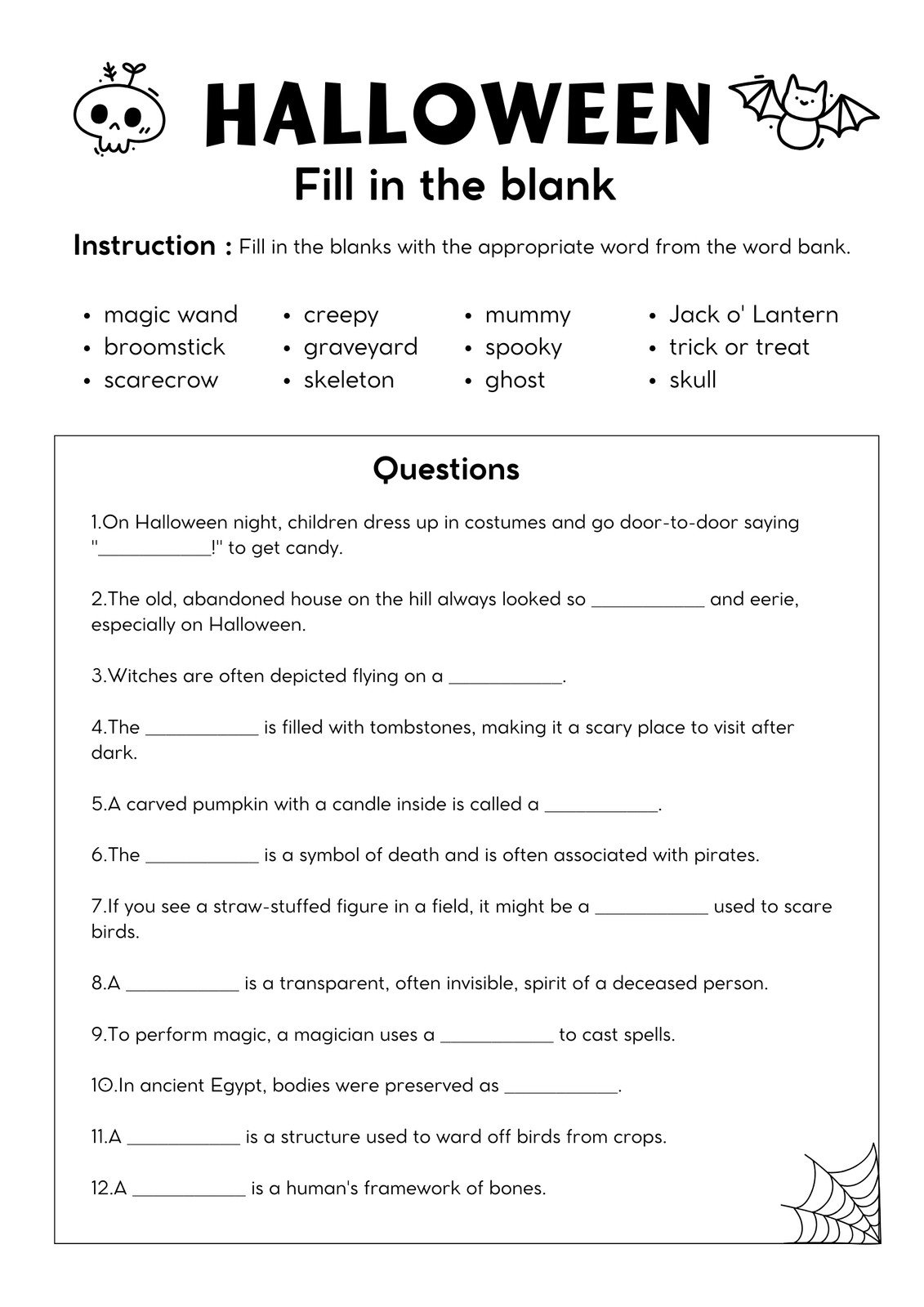 Free Printable Halloween Worksheets 3rd Grade