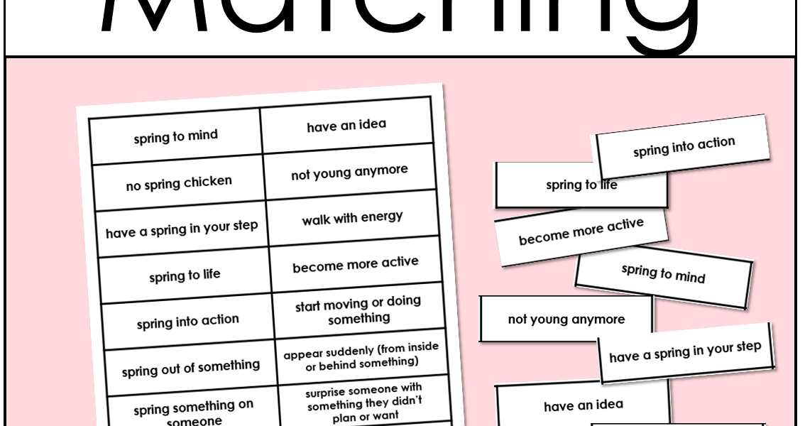 FREE Spring Idioms Activity