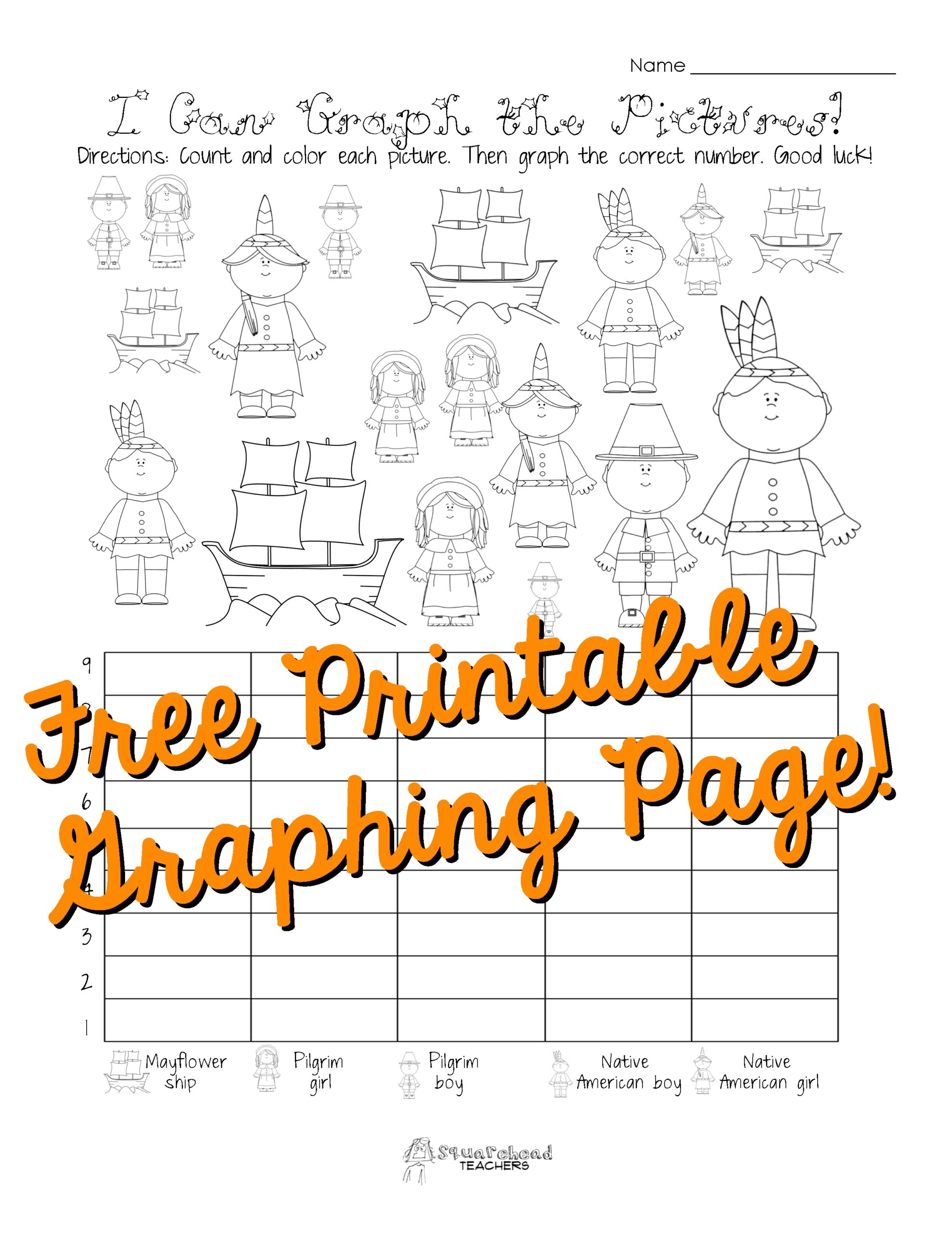 Free Thanksgiving Graphing Worksheet Kindergarten First Grade Squarehead Teachers Free Thanksgiving Graphing Worksheet Kindergarten First Grade Squarehead Teachers