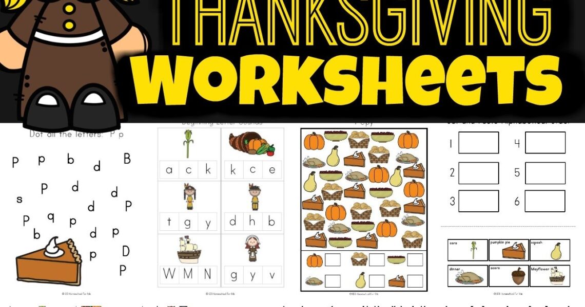 FREE Thanksgiving Worksheets For Kids