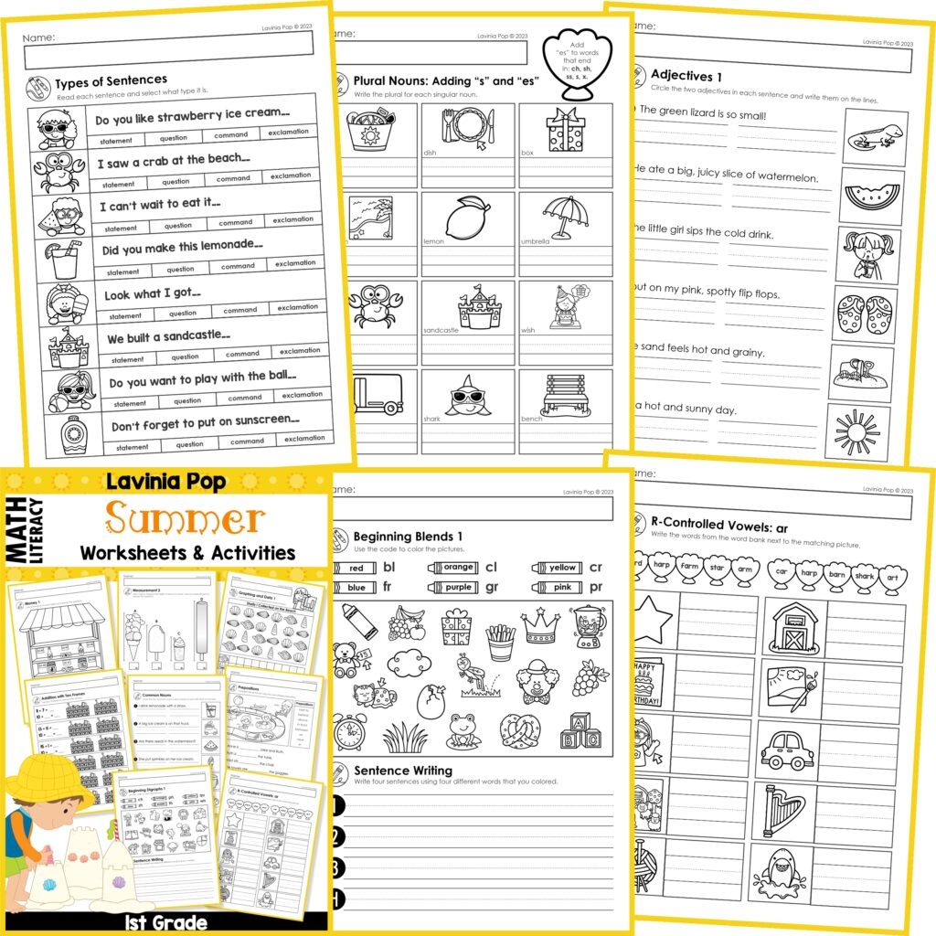 Free Printable First Grade Ela Worksheets