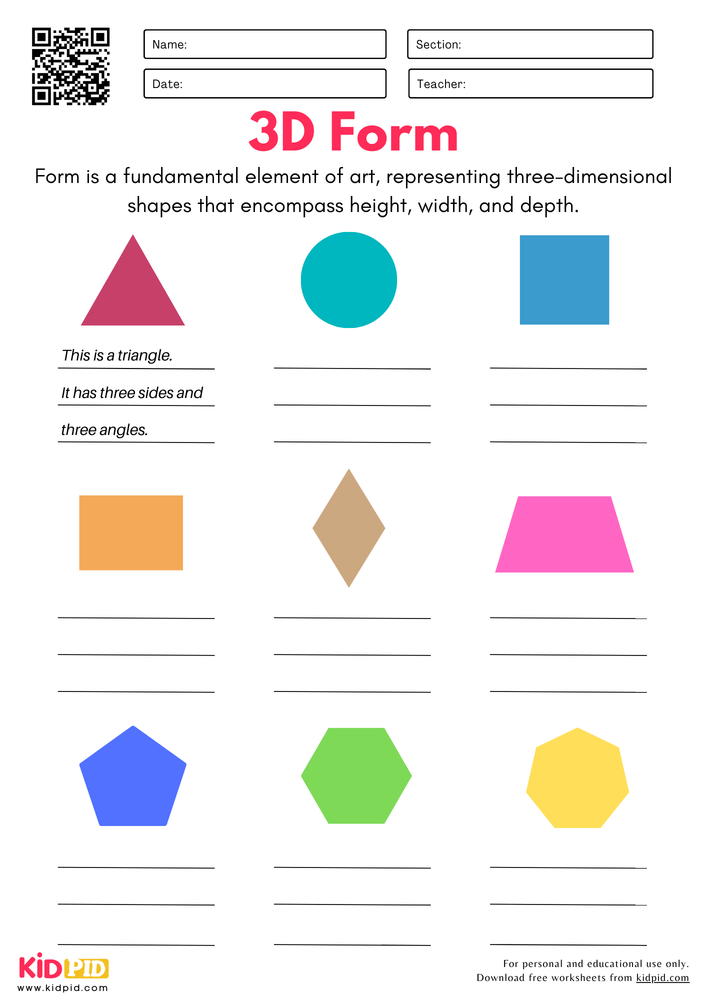 Free Printable 2nd Grade Geometry Worksheets