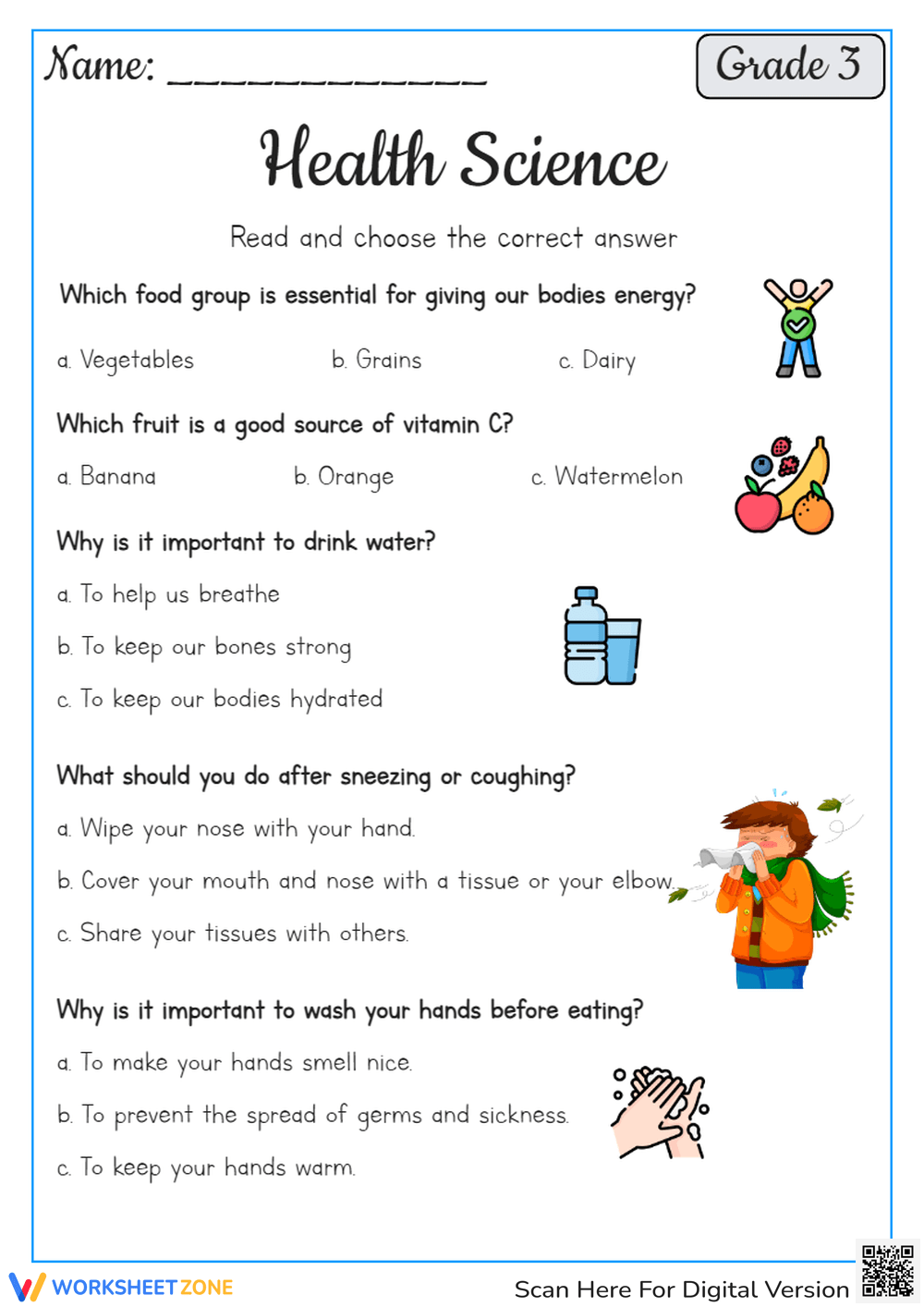 Grade 3 Body And Health Worksheets 2025