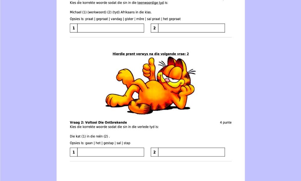 Grade 7 Afrikaans Pack WorksheetCloud