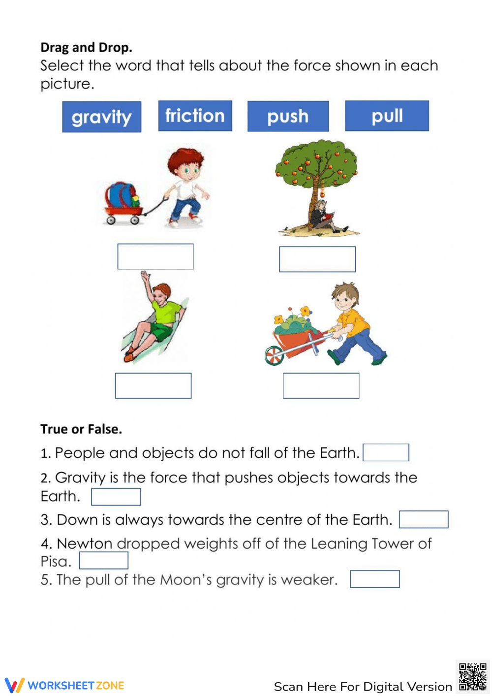 Gravity Worksheets 2025