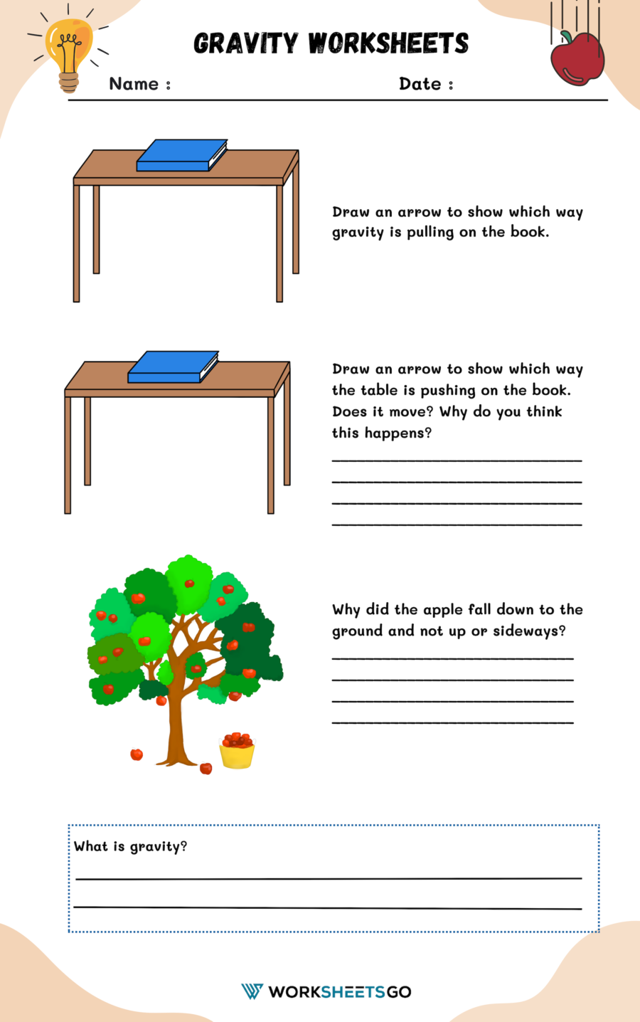 Gravity Worksheets WorksheetsGO