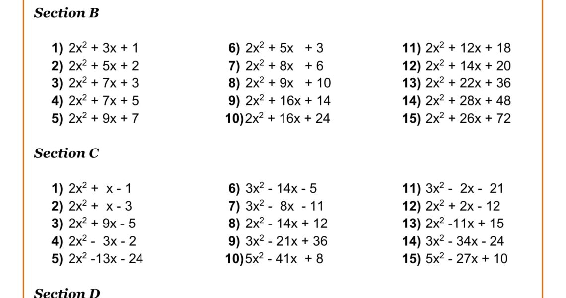 High School Math Worksheets Math Worksheets PDF