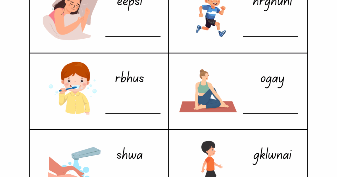 Jumbled Healthy Habits Worksheet For Grade 3 Kidpid