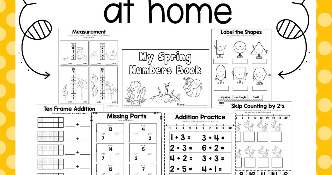 Kindergarten At Home Math Packet Teaching Mama