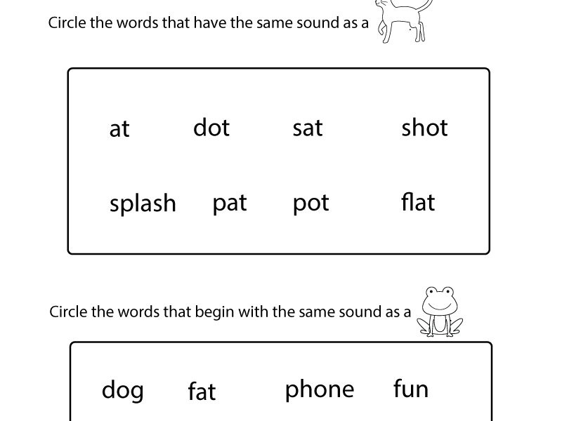 Kindergarten Phonics Worksheet Worksheets Worksheets