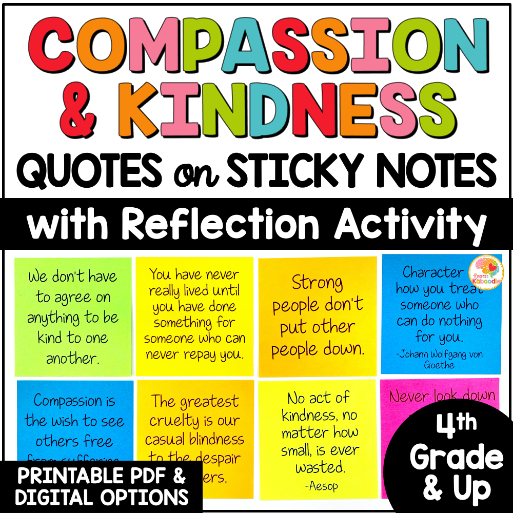 Kindness And Compassion Quotes On Sticky Note W Digital Option