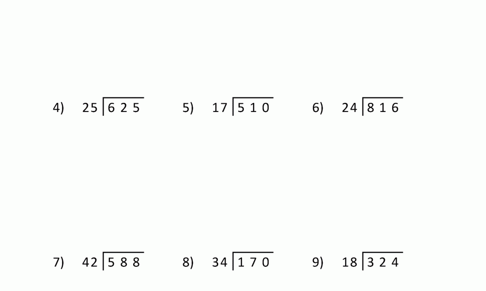 Long Division Worksheets For 5th Grade