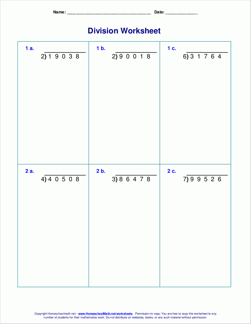 4th Grade Division Worksheets Free Printable