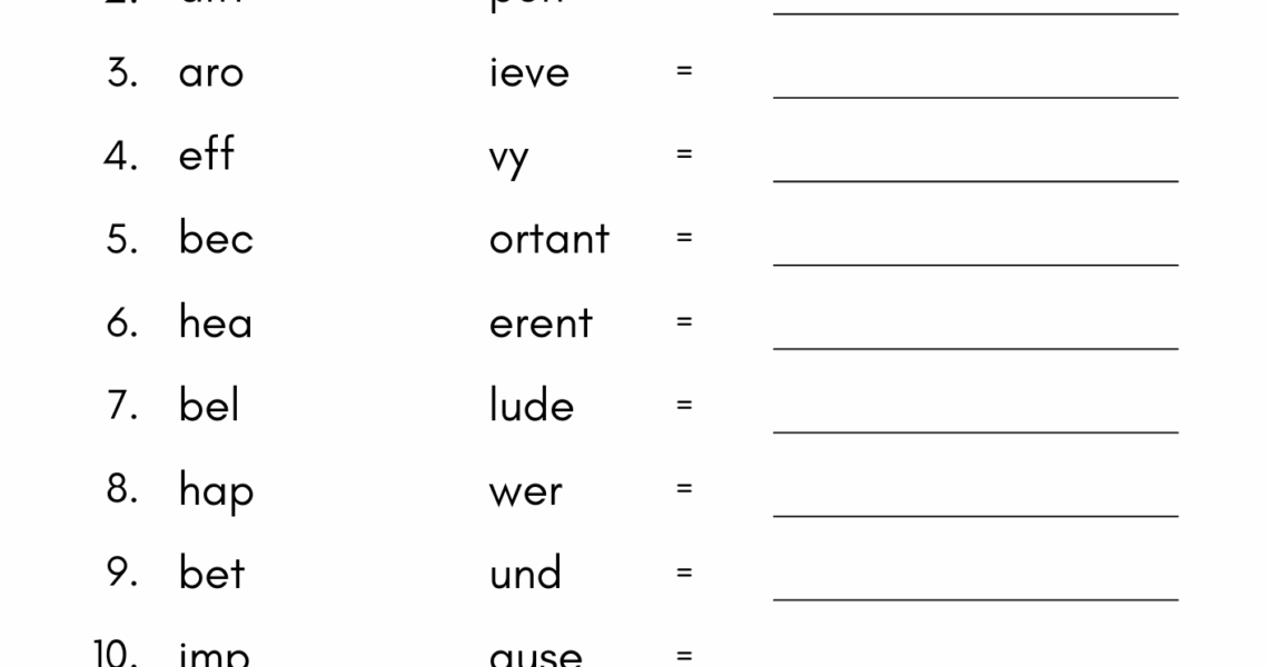 Match U0026 Complete The Words Worksheet For Grade 4 Kidpid
