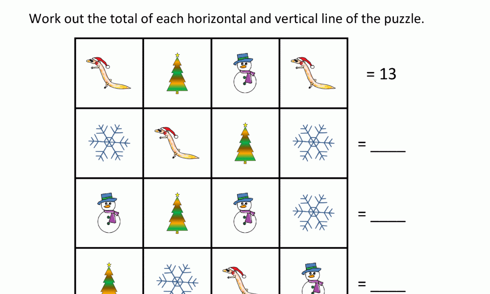 Math Christmas Worksheets First Grade
