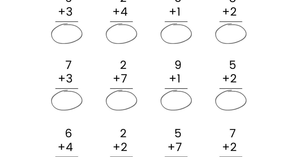 Math Worksheet Kindergarten First Grade