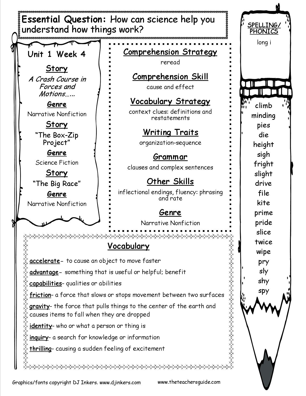 McGraw Hill Wonders Fourth Grade Resources And Printouts