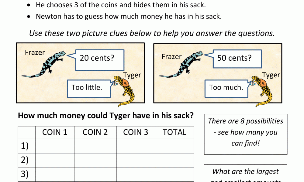 Money Worksheets 3rd Grade Money Challenges