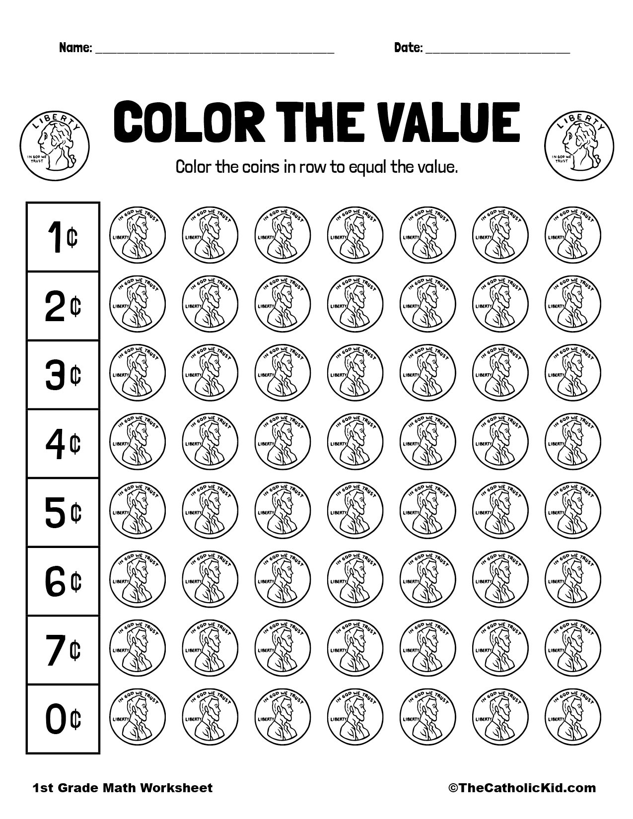 Money Worksheets TheCatholicKid