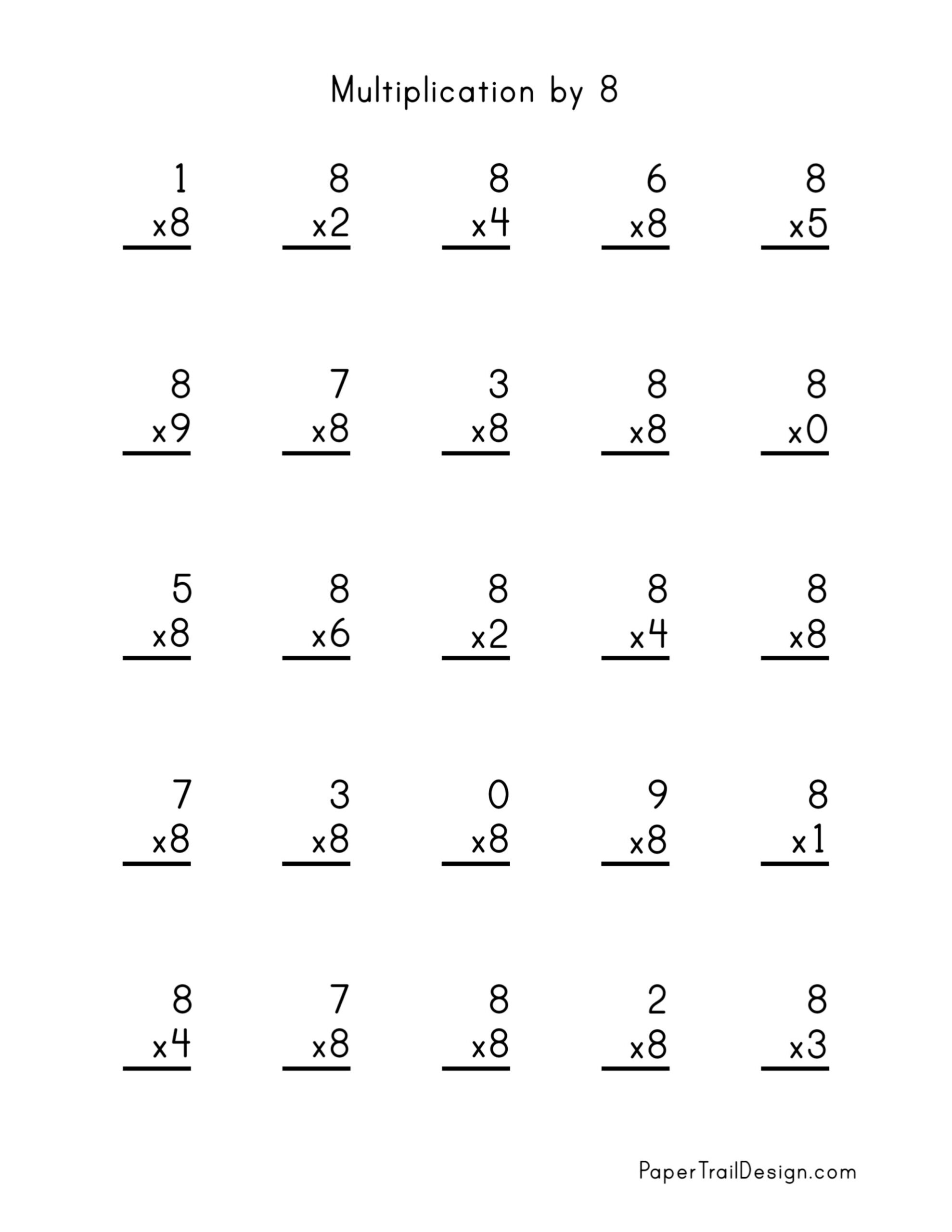 Multiplication By 8 Worksheets Practice And Learn Multiplication With Fun Activities