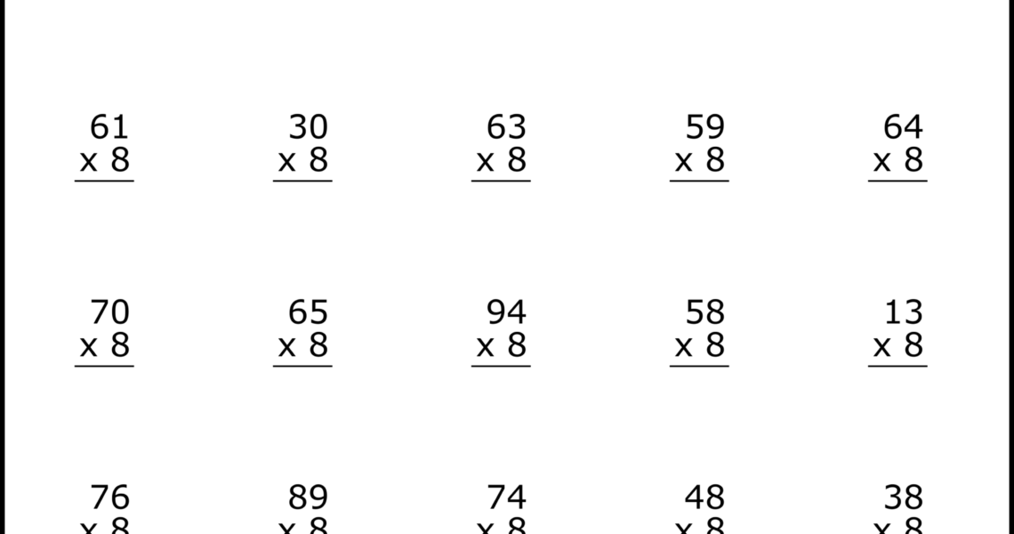 Multiplication Worksheets 2 Digit By 1 Digit Math Drills Free Printables Monograms Design Tools Patterns U0026 DIY Projects