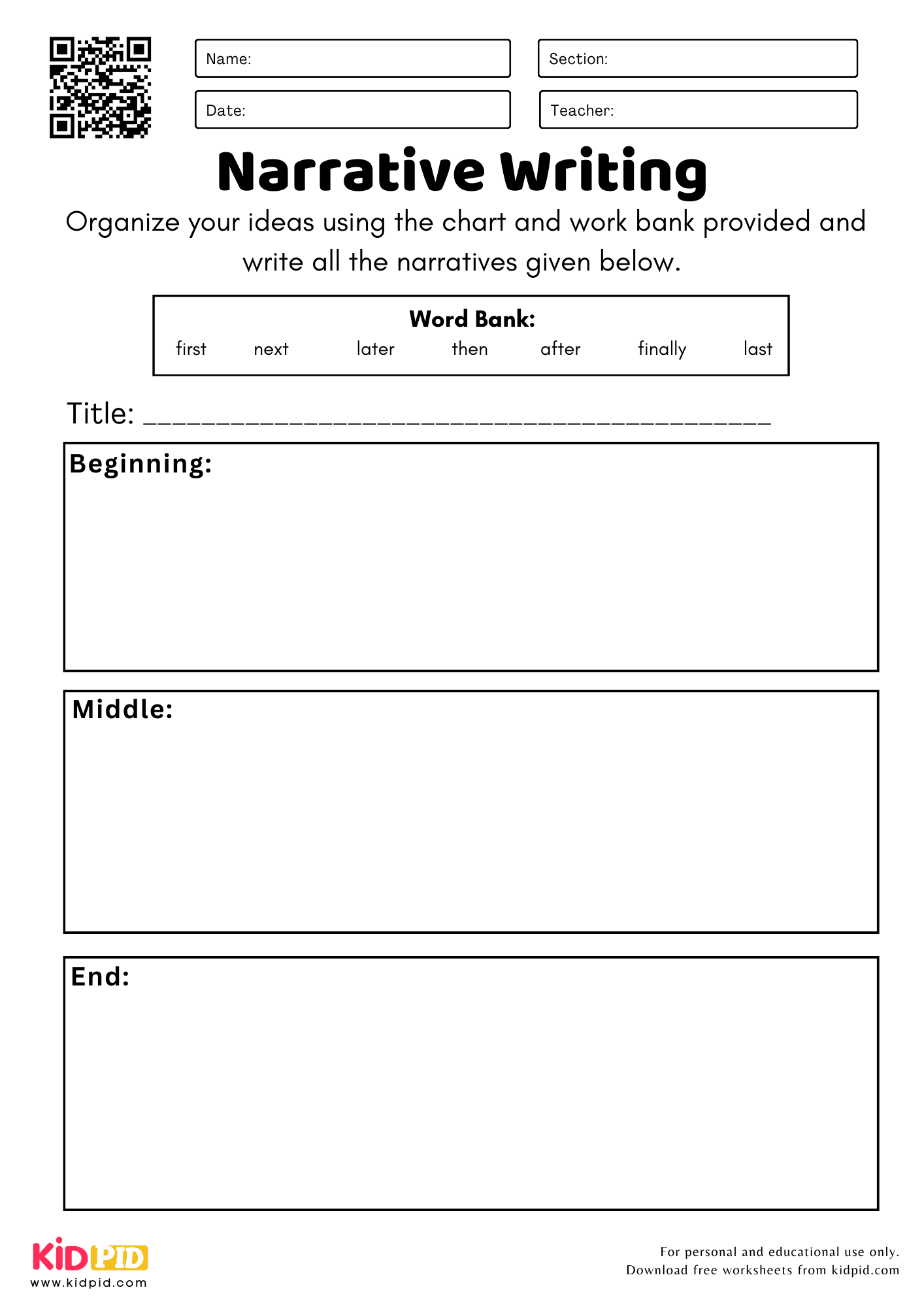 Second Grade Writing Worksheets Free Printable