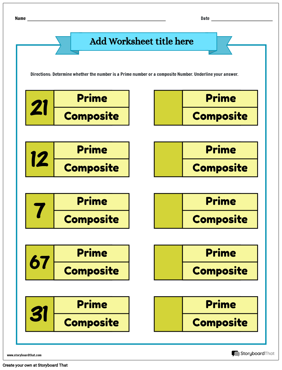 Prime And Composite Numbers Worksheets Free U0026 Customizable