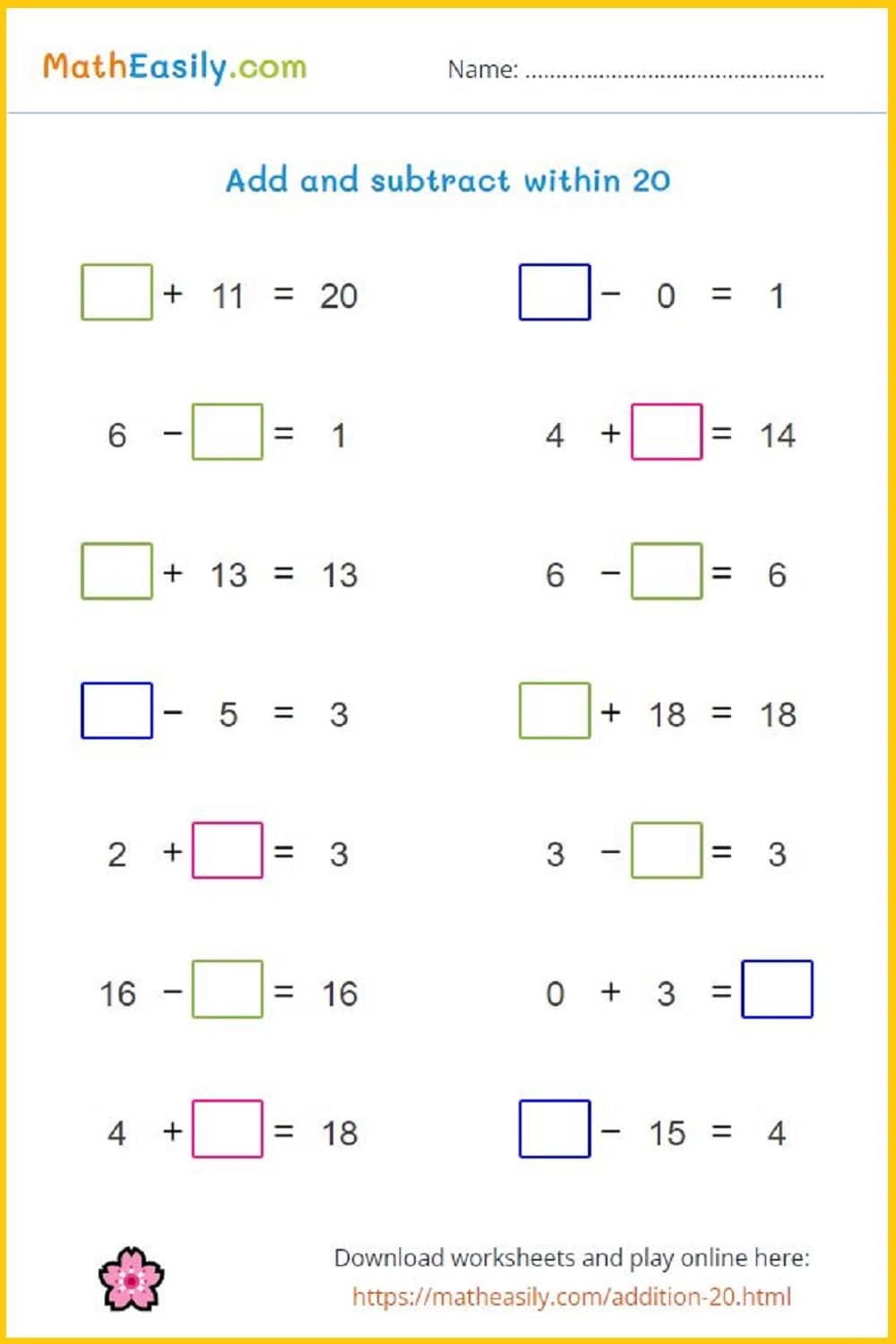 First Grade Math Worksheets Pdf Free
