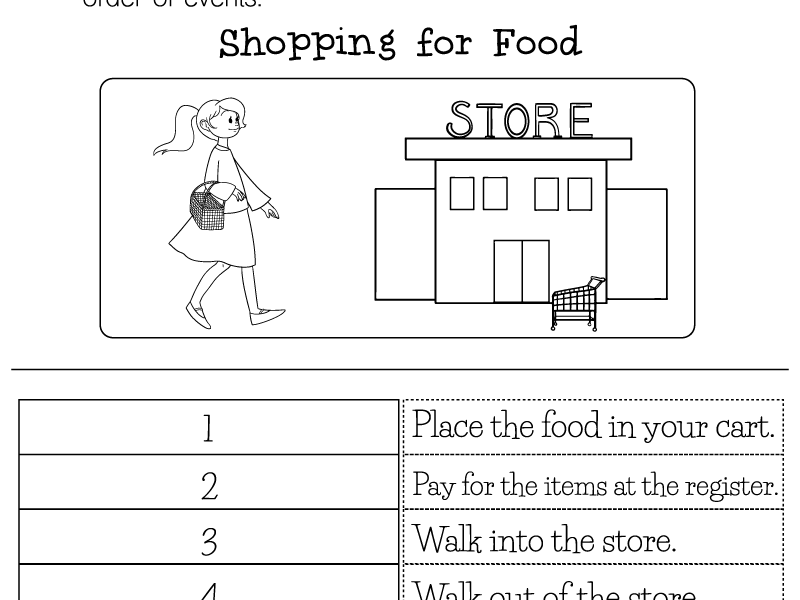 Sequencing Events Activity Worksheet For 1st Grade Free Printable