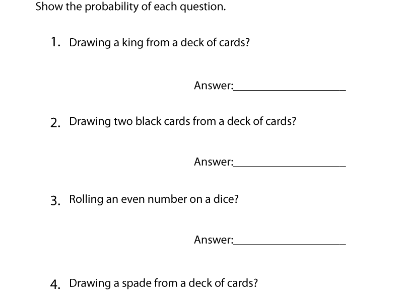 Simple Probability Worksheet Worksheets Worksheets