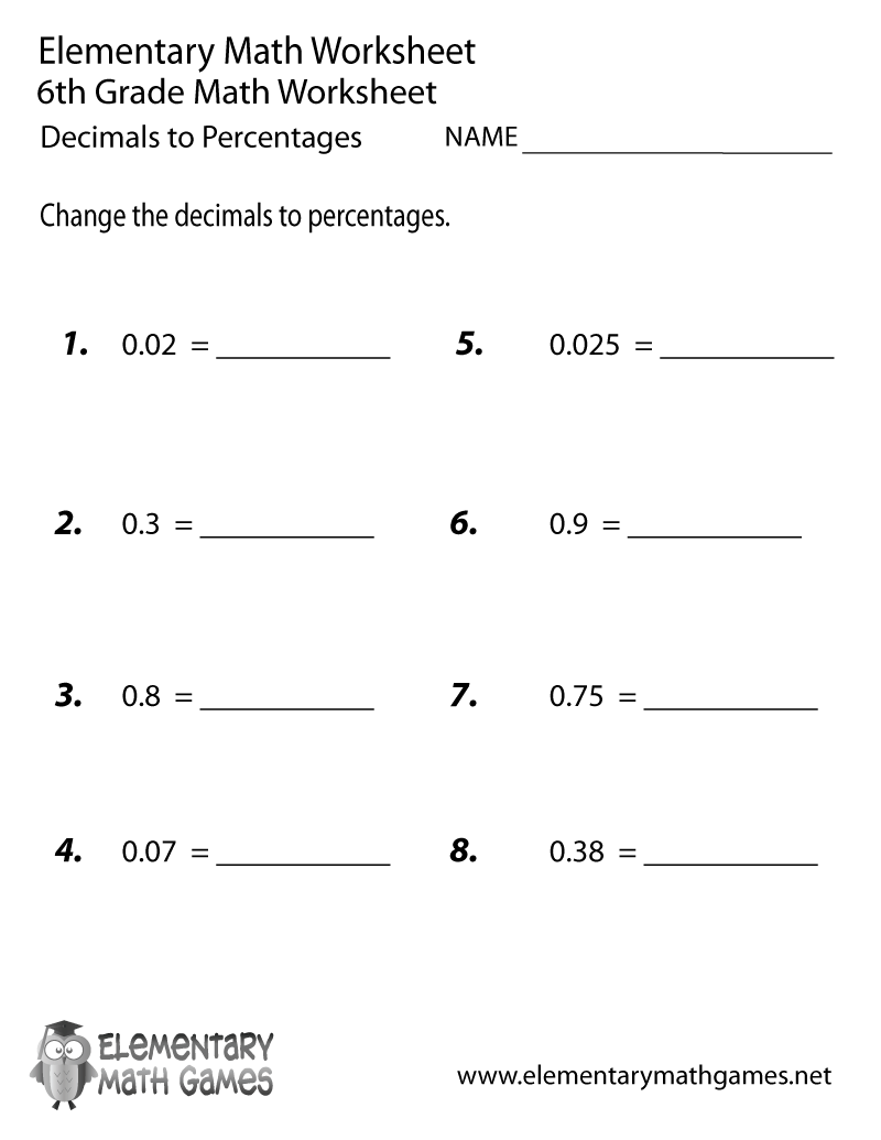 Free Printable Math 6th Grade Worksheets