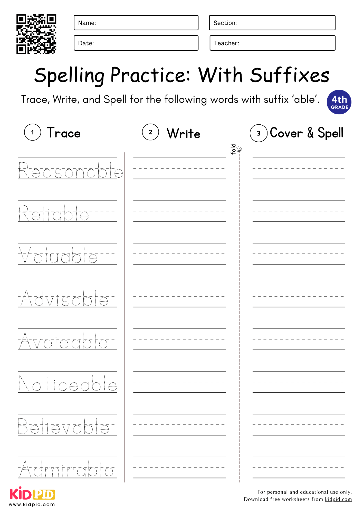 Free Printable 4th Grade Spelling Worksheets Free Printable 4th Grade Spelling Worksheets