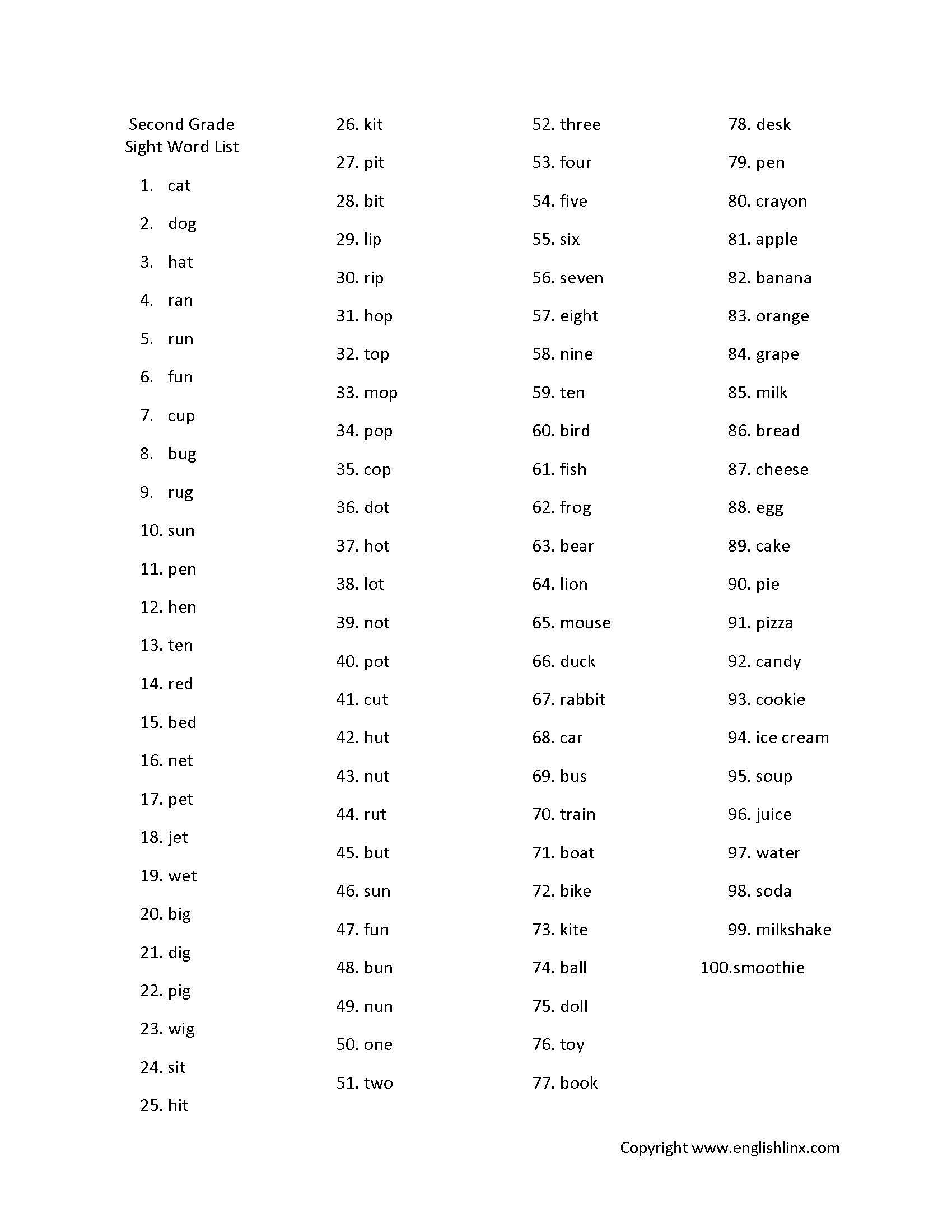 2nd Grade Spelling Worksheets Free Printables