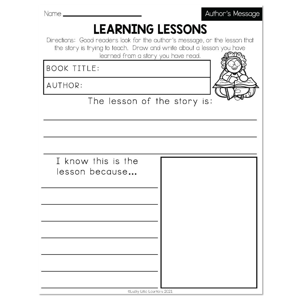 Spring Early Finishers 2nd Grade ELA Author s Message Learning Lessons Lucky Little Learners