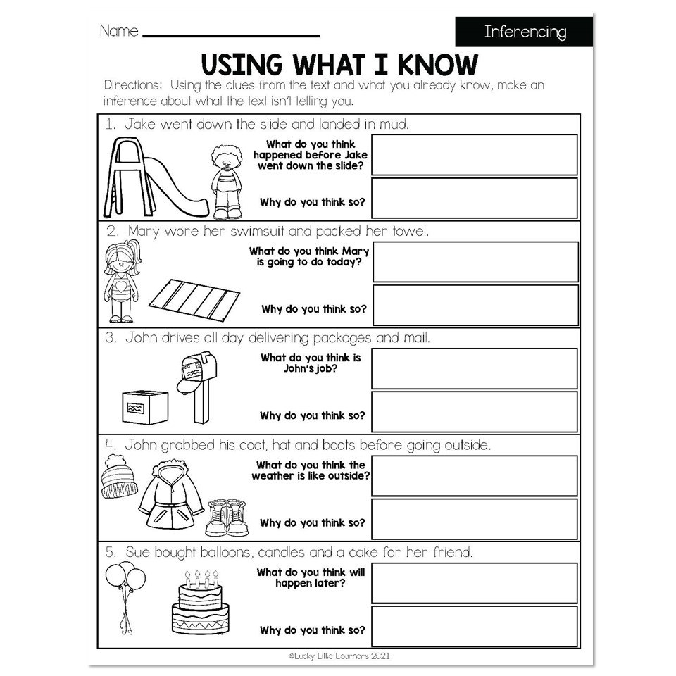 Spring Early Finishers 2nd Grade ELA Inferencing Using 