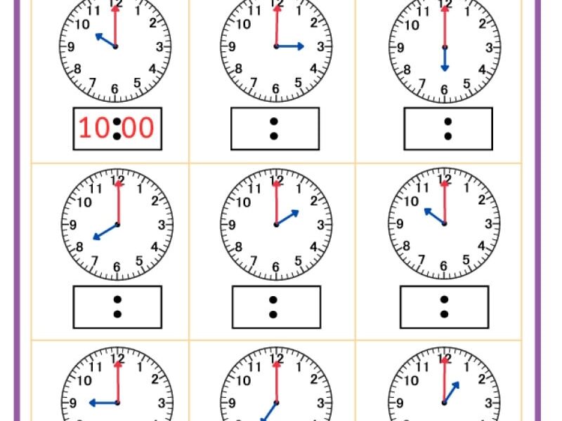 Telling Time Worksheets