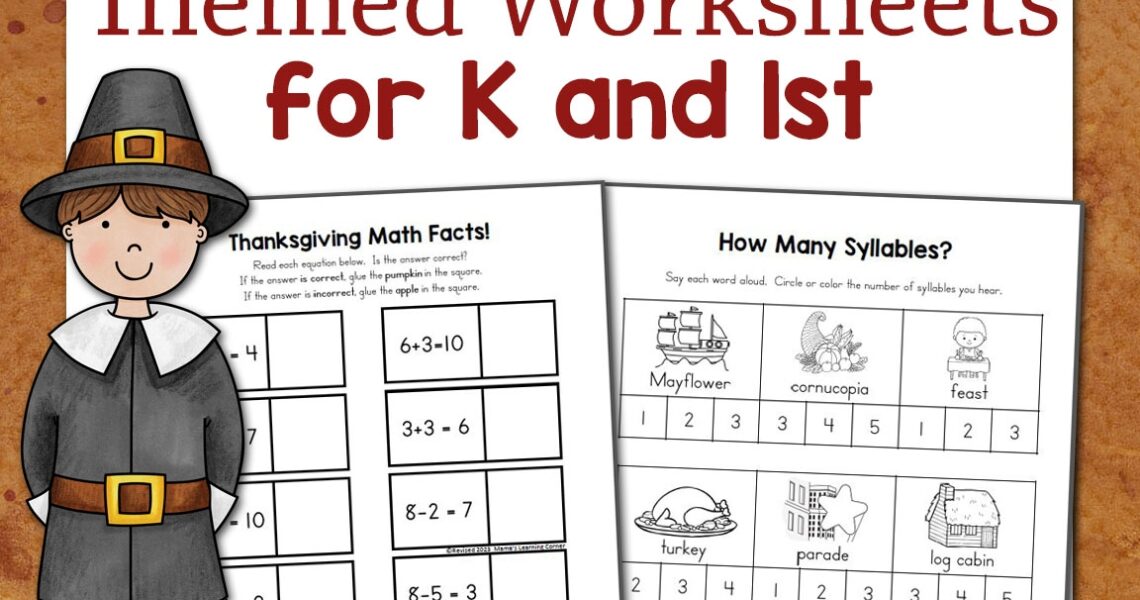 Thanksgiving Worksheets For Kindergarten And First Grade Made By