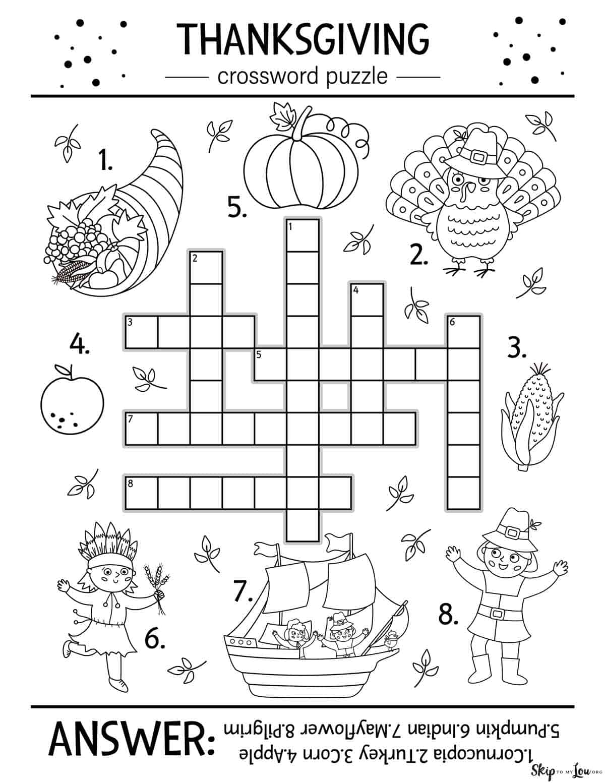 Free Thanksgiving Printable Worksheets Fifth Grade